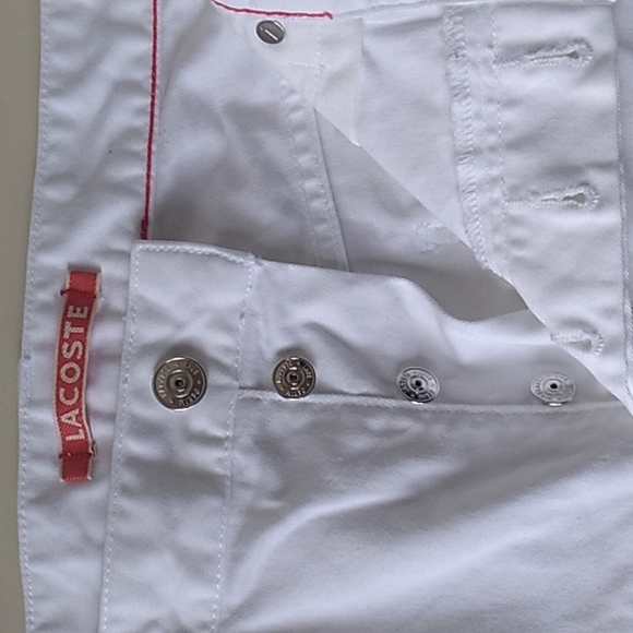 Lacoste Live! slim fit white jeans with button fly - Picture 2 of 7